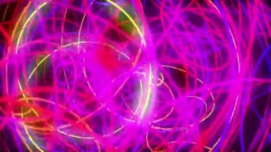 Neon hatlarının karmaşası. Bu, yön olmadan