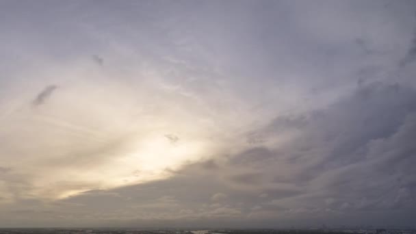 Timelapse Jour Nuit Courber Rivière Chao Phraya Mouvement Des Nuages — Video