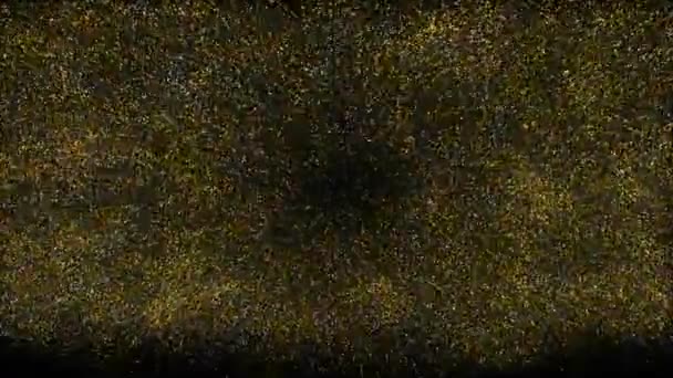 Золотая Пыль Рассыпалась Волны Воды Куча Золотого Песка Раскинувшегося Всей — стоковое видео