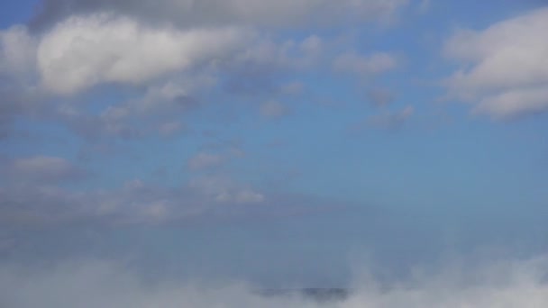 Rano Ruch Mgły Górach Cumulus Chmury Podążają Wiatrem Mgła Khao — Wideo stockowe