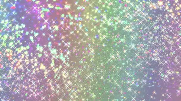 Ουράνιο Τόξο Χρώματα Glitter Αφρώδη Πολύχρωμο Φόντο — Αρχείο Βίντεο