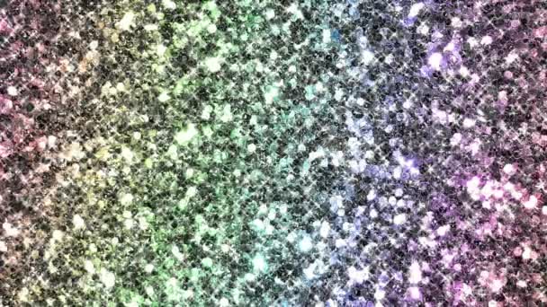 Regenboog Kleuren Glitter Sprankelende Multicolor Achtergrond — Stockvideo