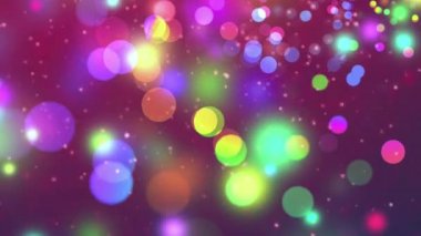 Bokeh mercek parıltısı bulanık ışıklar renkli daireler hareketli animasyon