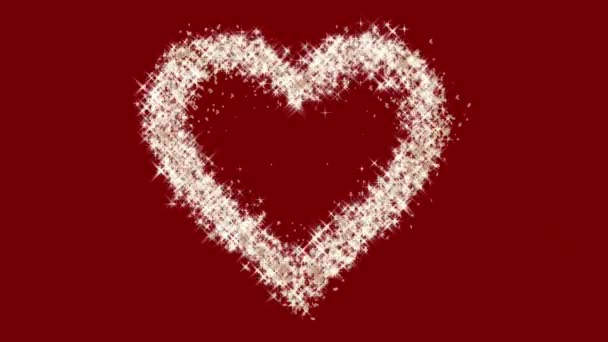Сердце Любовь Любимая Блестки Задний План Движения — стоковое видео