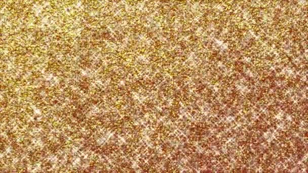 Glanzende Gouden Glitter Glanzende Briljante Achtergrond — Stockvideo