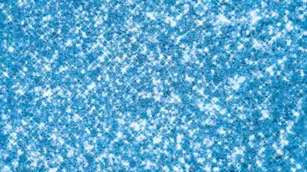 Blauer Funkelnder Glitzernder Glänzender Hintergrund — Stockvideo