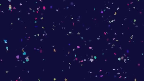 Confeti Lluvia Poco Corazones Diversión Colores Celebración — Vídeos de Stock