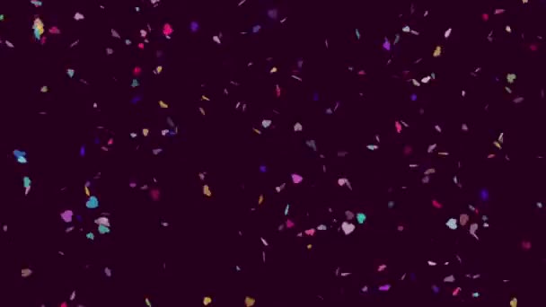 Confetti Regen Hartjes Leuk Kleuren Viering — Stockvideo