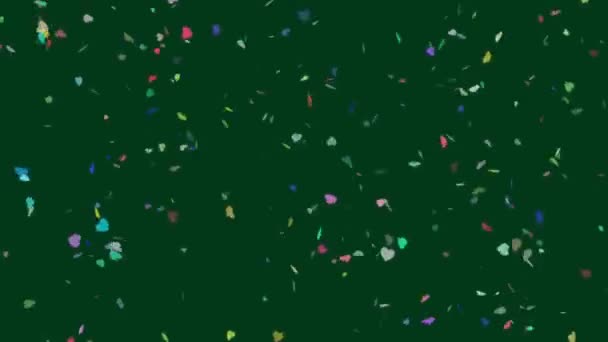 Confettis Pluie Petits Coeurs Couleurs Amusantes Célébration — Video