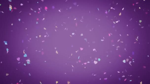 Coriandoli Pioggia Cuoricini Divertimento Colori Celebrazione — Video Stock
