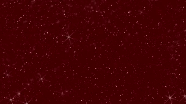 Stardust Espumante Vermelho Brilho Estrelas Brilhante Fundo — Vídeo de Stock