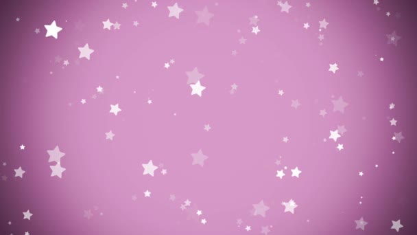 Stardust Sparkling Pink Glitter Stars Background — Stock Video