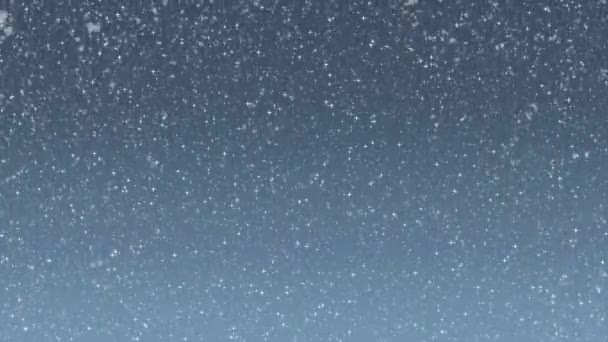 Снігова Анімація Зимові Сніжинки Сніговий Морозний Синій Фон — стокове відео