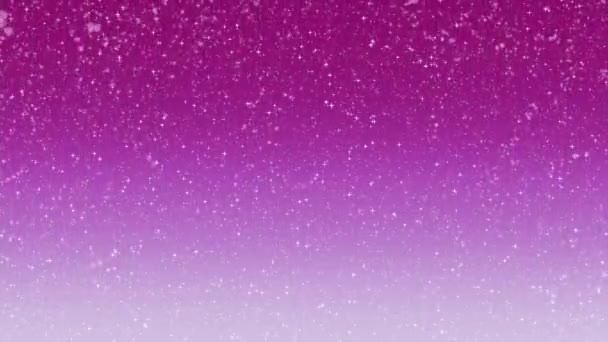 Schnee Animation Winter Schneeflocken Frostig Rosa Hintergrund — Stockvideo