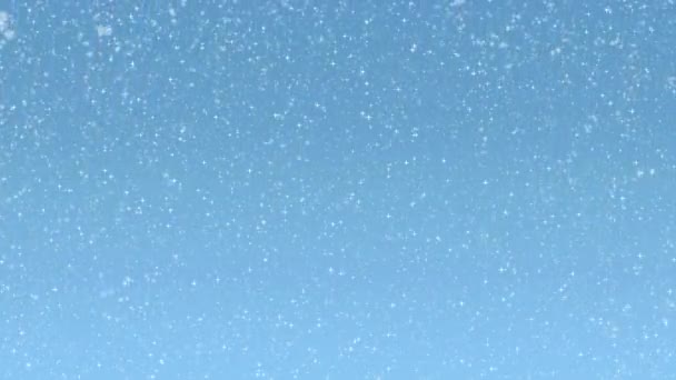 Śnieg Animacja Zima Płatki Śniegu Śnieg Mróz Niebieski Tło — Wideo stockowe