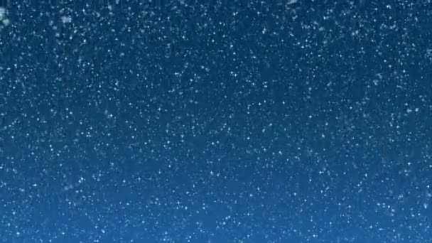 雪のアニメーション冬の雪の結晶雪の霜青の背景 — ストック動画