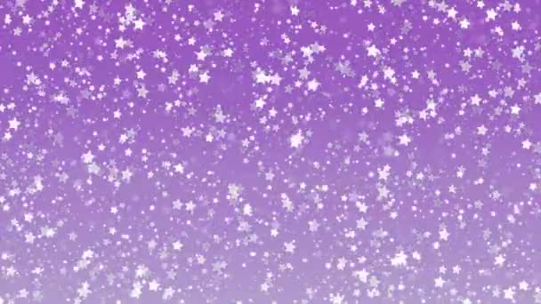 Stardust Sprankelende Paarse Glitter Sterren Achtergrond — Stockvideo