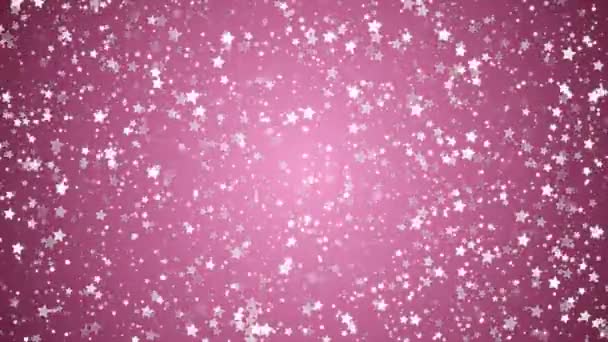 Αστρόσκονη Αφρώδη Ροζ Γκλίτερ Αστέρια Φόντο — Αρχείο Βίντεο