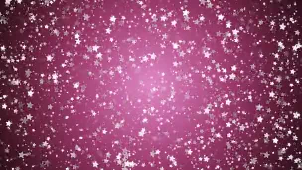 Stardust Sprankelende Roze Glitter Sterren Achtergrond — Stockvideo