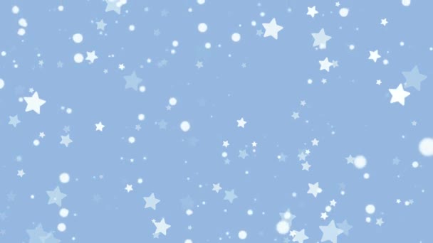 星のシームレスなパターン星の形が青に点滅する背景 — ストック動画