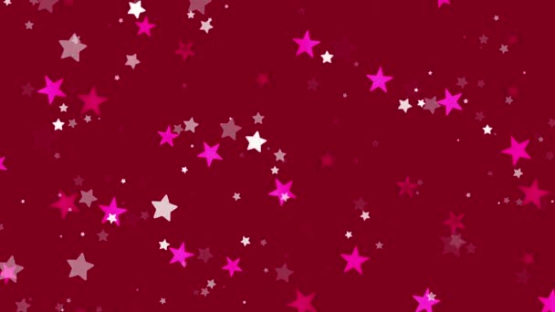 Navidad Fondo Estrellas Rojas Animación Chispeante — Vídeos de Stock