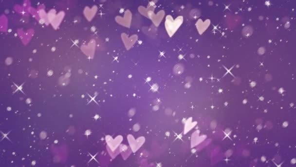 Corações Confetti Coração Amor Doce Fundo — Vídeo de Stock