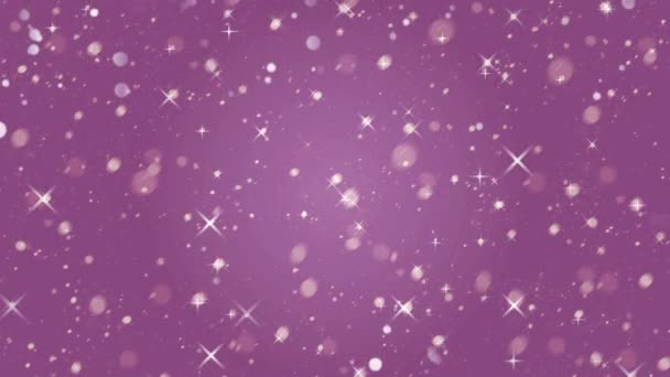 Brillo Nieve Nevando Invierno Estrellas Fondo — Vídeos de Stock