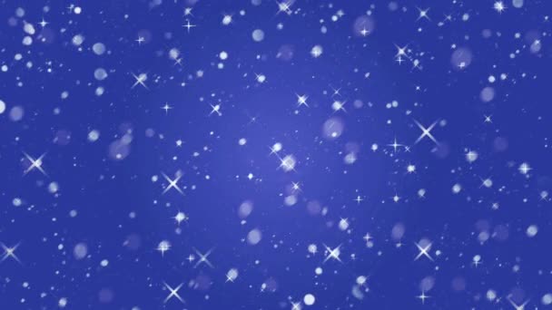 Glitter Schnee Schnee Winter Sterne Hintergrund — Stockvideo