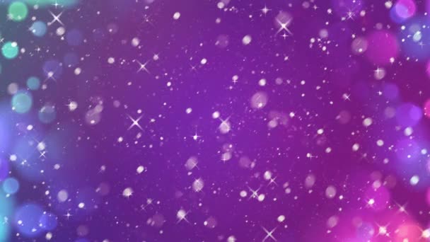 Brillo Nieve Nevando Invierno Estrellas Fondo — Vídeos de Stock