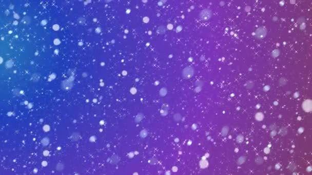 Glitter Schnee Schnee Winter Sterne Hintergrund — Stockvideo