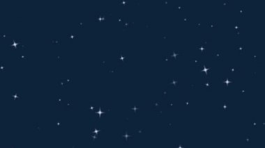 Mavi yıldızlar yanıp sönen yıldız arkaplanı