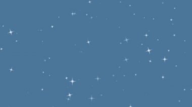 Mavi yıldızlar yanıp sönen yıldız arkaplanı