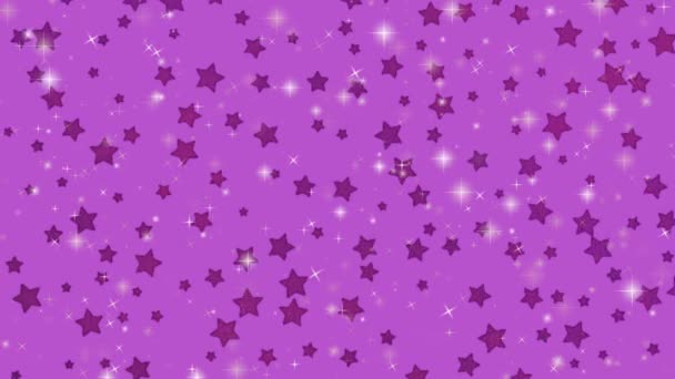 Stars Background Sweet Blinking Star Shape Seamless Pattern — Stock Video