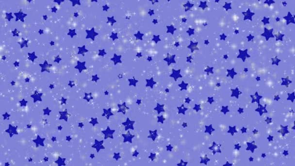 Estrellas Azules Brillantes Parpadeando Fondo Estrella — Vídeos de Stock