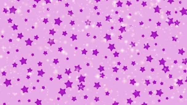 Stars Background Sweet Blinking Star Shape Seamless Pattern — Stock Video