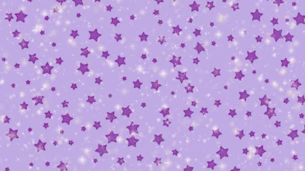 Stars Background Sweet Blinking Star Shape Seamless Pattern — Stock Video