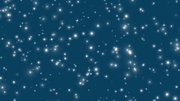 Синие Звёзды Мерцают Фоне Звёзд — стоковое видео