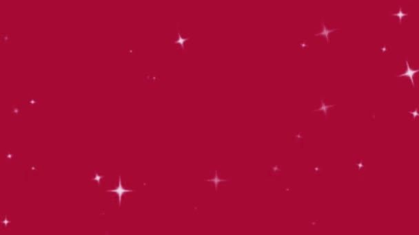 Stars Sparkling Blinking Star Red Shiny Background — Stock Video
