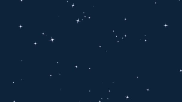 Синие Звёзды Мерцают Фоне Звёзд — стоковое видео