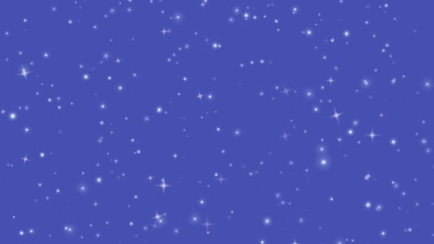 Blaue Sterne Funkeln Blinkenden Sternenhintergrund — Stockvideo