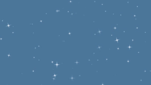 Estrellas Azules Brillantes Parpadeando Fondo Estrella — Vídeo de stock