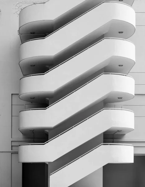 White color concrete staircase facade view — Stock Photo, Image