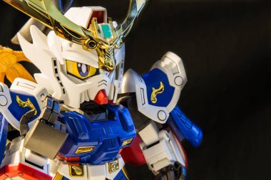 Singapur-14 Mayıs 2017:Gundam oyuncak ekranı closeup görünümü
