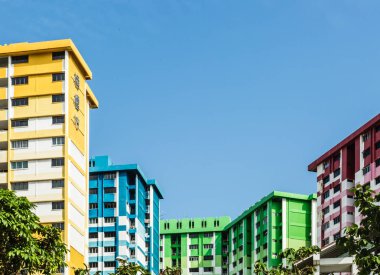 Singapur-22 Temmuz 2017:renkli Singapur Hdb konut binası,Rochor merkez binası