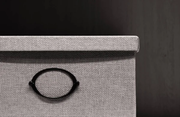 Vista de primer plano de Storage Box de diseño simple en negro — Foto de Stock