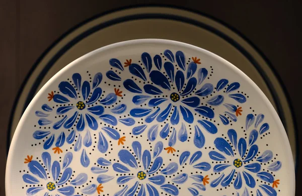 Hagyományos kínai kék-fehér porcelán, a virágok textúra háttér — Stock Fotó