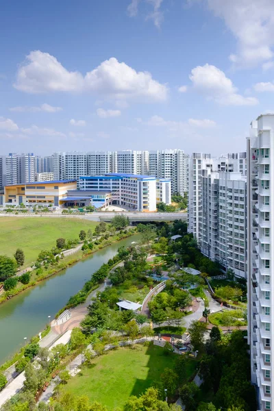 Singapore-27 JUL 2019:Singapore Punggol water way park aerial day view — Stock Photo, Image