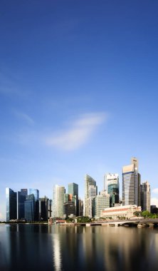 Singapur-23 Haziran 2018: Singapur yat limanı bölgesi Cbd binası ufuk çizgisi manzaralı