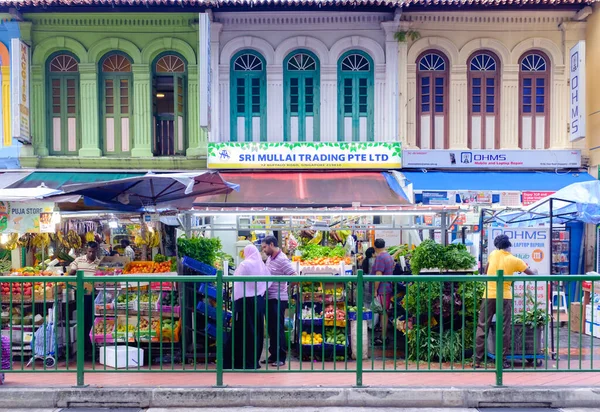 Singapour-17 MAR 2018 : Singapour petit quartier indien Vues sur le marché aux légumes — Photo