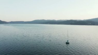 göle - huzurlu günbatımı hava panorama tekne 